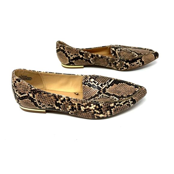 Express Size 8 Flats Brown Snakeskin Pointed Toe Dress Formal Workwear Business - Picture 2 of 7